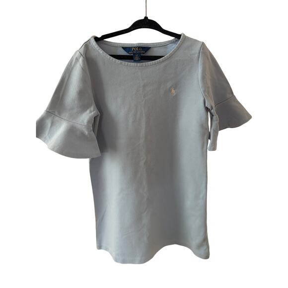 Polo by Ralph Lauren Other - Polo Ralph Lauren Flutter Sleeve T-Shirt Dress Girls Size 7 Light Blue